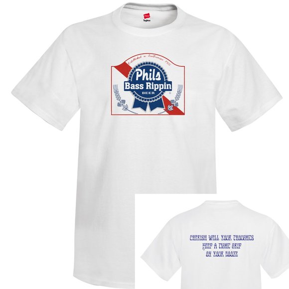 Grateful Dead Phil Lesh t-shirt Parody Tribute Bass Rippin' Beer PBR Parody NWT - Picture 2 of 3